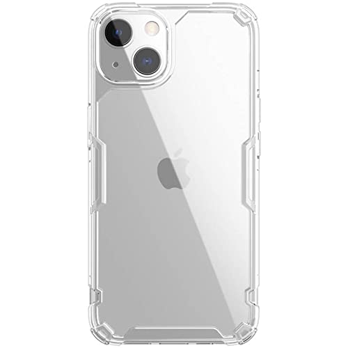 Nillkin Case for Apple iPhone 13 / iPhone 14 (6.1" Inch) Nature TPU Pro Border + PC Back & Impact Resist Edges Soft Flexible White Color