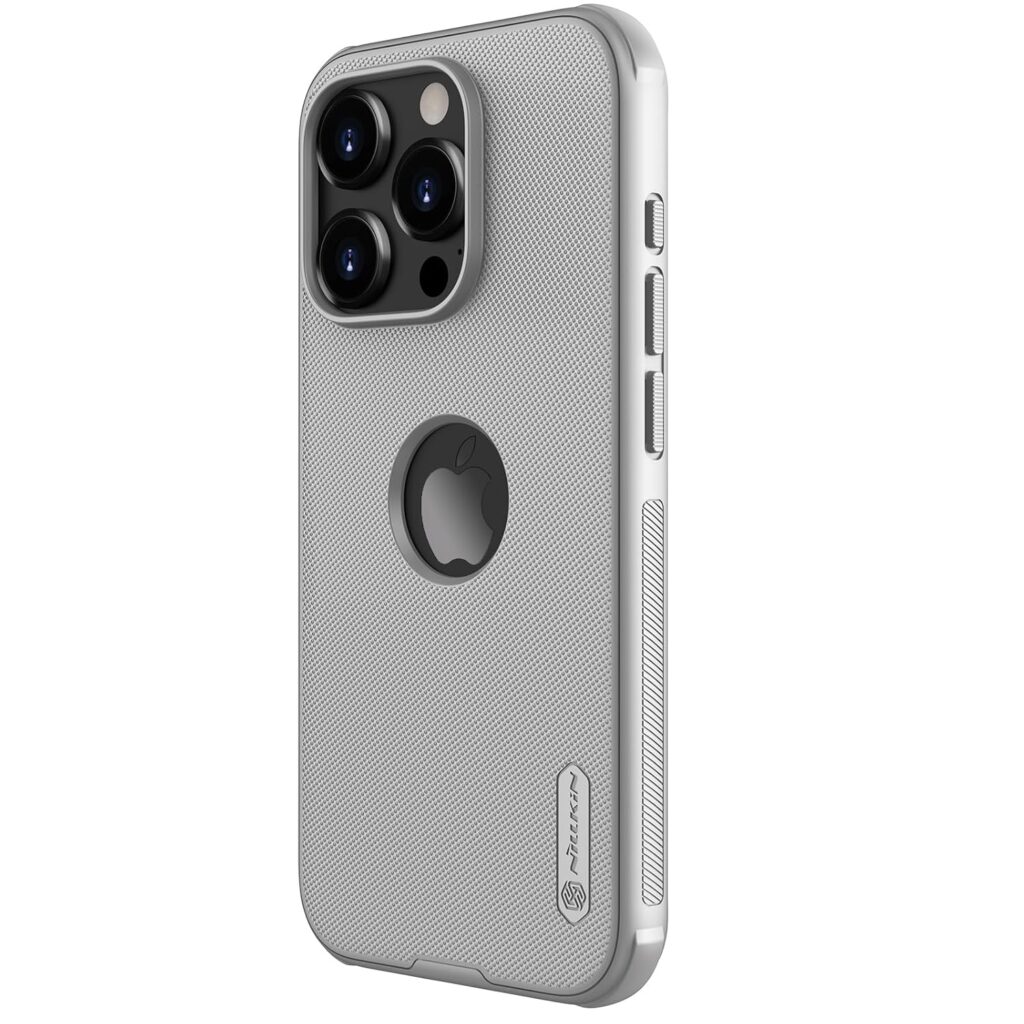 Nillkin Case for Apple iPhone 15 Pro Max (6.7" Inch) Super Frosted Shield Pro Hard Back Soft Border (PC + TPU) Shock Absorb Cover Raised Bezel Camera Protect PC with Logo Cut Grey