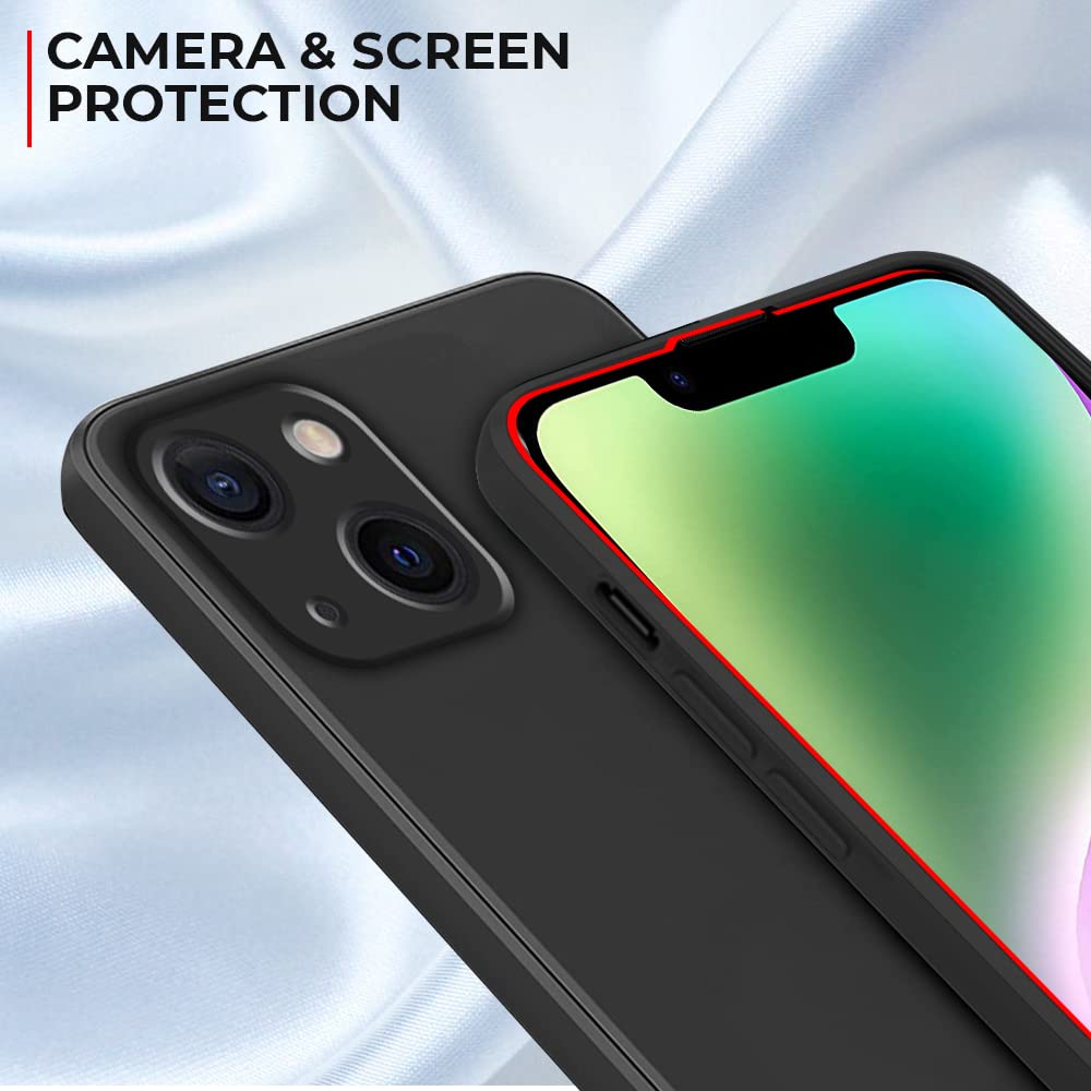 Winble Back Case Cover for iPhone 14 Plus Back Cover Case Camera Protection Soft Liquid Silicone Protective Back Cover Designed for iPhone 14 Plus (Black)