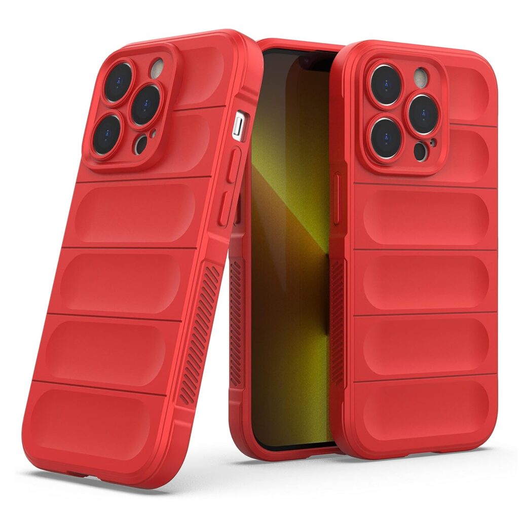Amazon Brand - Solimo Silicone Mobile Cover for Apple iPhone 14 Pro (Silicon_Red)