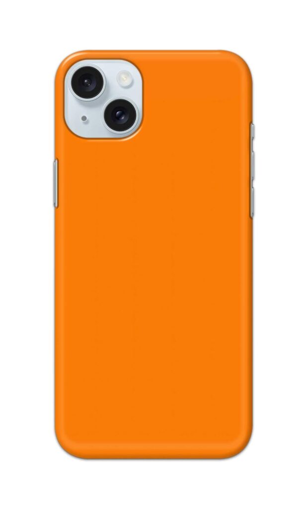 Printed Hard Back Case Cover for Apple iPhone 15 Plus Back Cover (Plain Orange) -170325(FD)