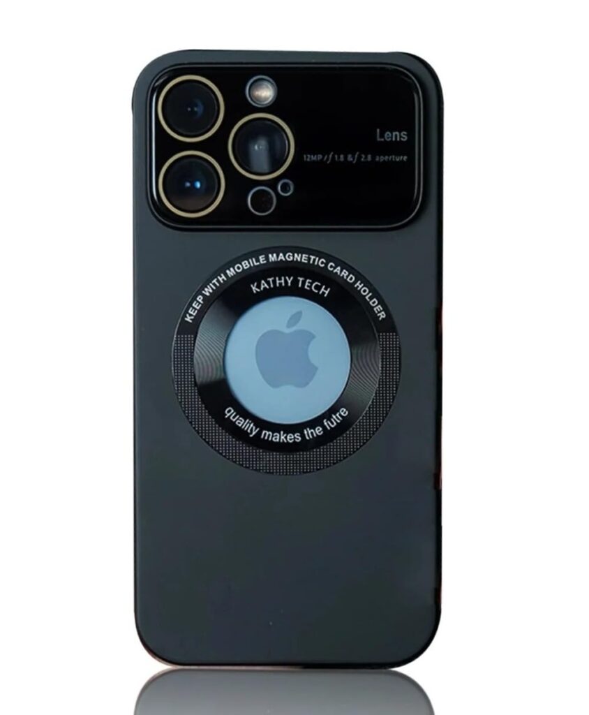 MILLION CASES Back Cover Case for iPhone 15 Mag-Safe Glass Lens Protector Matte case(Black)