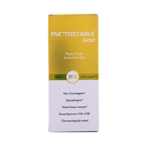 Photostable Gold Matte Finish Sunscreen Gel Spf 55 Pa+++ For All Skin Types 50 Gm (Pack Of 1 X 50Gm)