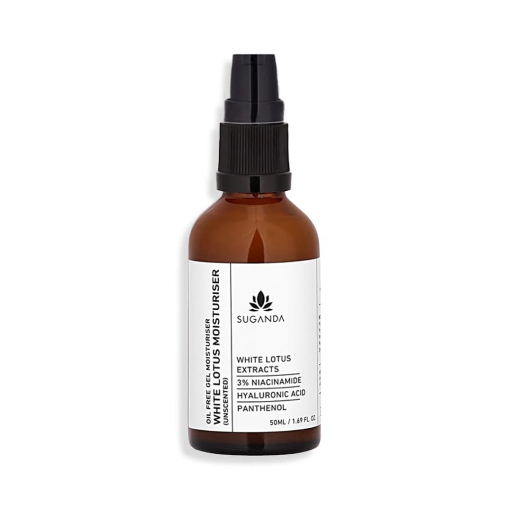 SUGANDA SKINCARE White Lotus Unscented Moisturizer For Face | For Dry, Oily & Combination Skin | Hydrates & Soothes Irritated Skin | Lightweight | Moisturiser For Women And Men | 50Ml | Cruelty-Free