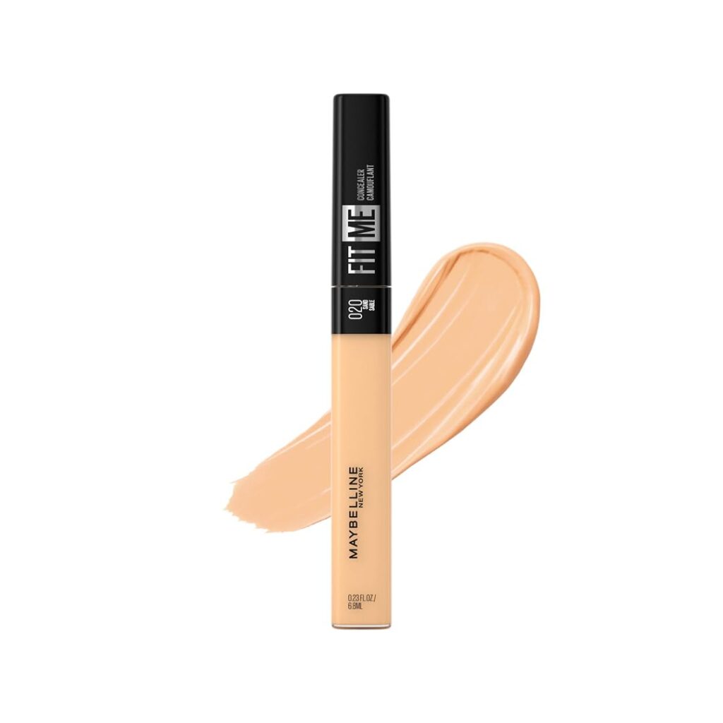 Maybelline New York Fit Me Concealer, Oil free Liquid Concealer conceals dark circles, redness, flaws, and blemishes. Fit Me Liquid Concealer suits oily skin & dry skin - Sand|6.8ml