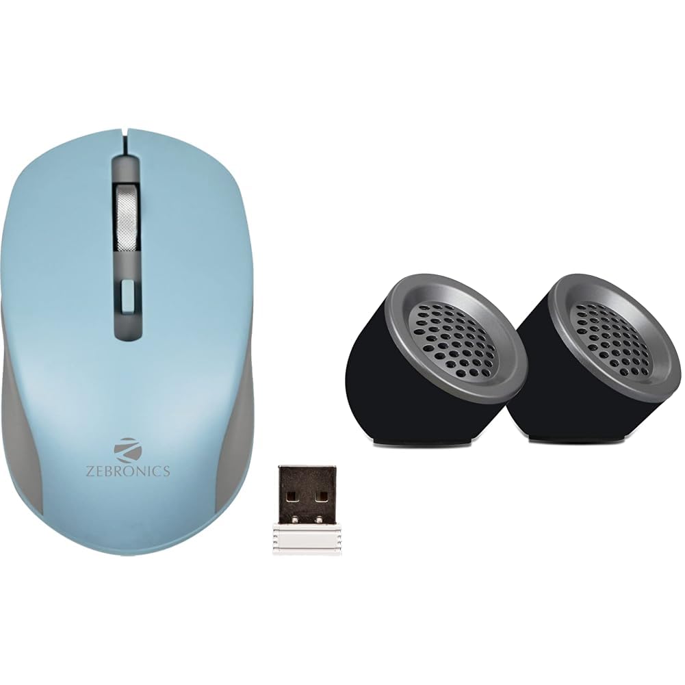 ZEBRONICS Zeb-Jaguar Wireless Mouse, 2.4GHz with USB Nano Receiver, High Precision Optical Tracking,