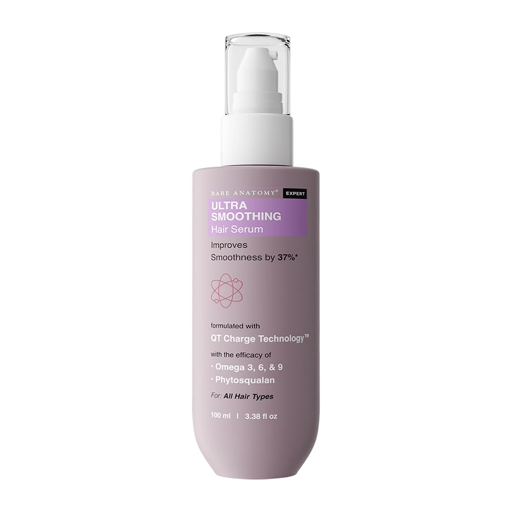 Bare Anatomy Ultra Smoothing Hair Serum For Dry & Frizzy Hair | Restores Smoothness & Texture | Powered By Carbohydrate Complex & Niacinamide | For Women & Men | SLS & Paraben Free | Vegan | 100ml