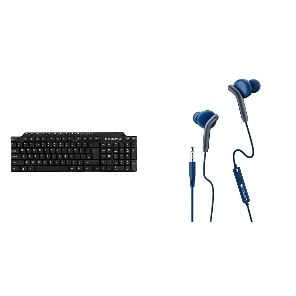 ZEBRONICS ZEB-KM2100 Multimedia USB Keyboard Comes with 114 Keys Including 12 Dedicated Multimedia K