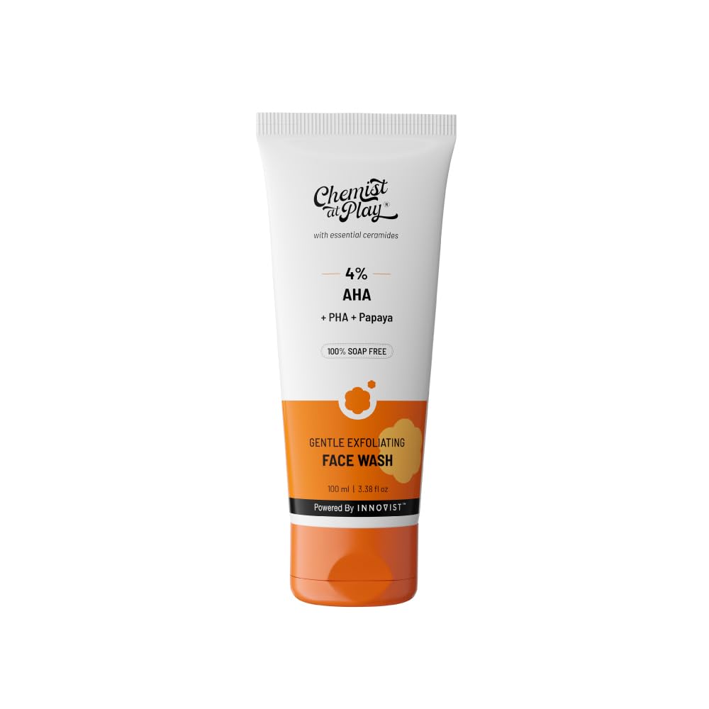 Chemist At Play Gentle Exfoliating Face Wash | Gives Instant Glow | Gently Exfoliates | Reveals Brighter & Smoother Skin | Oily, Dry & Combination Skin | 100ml