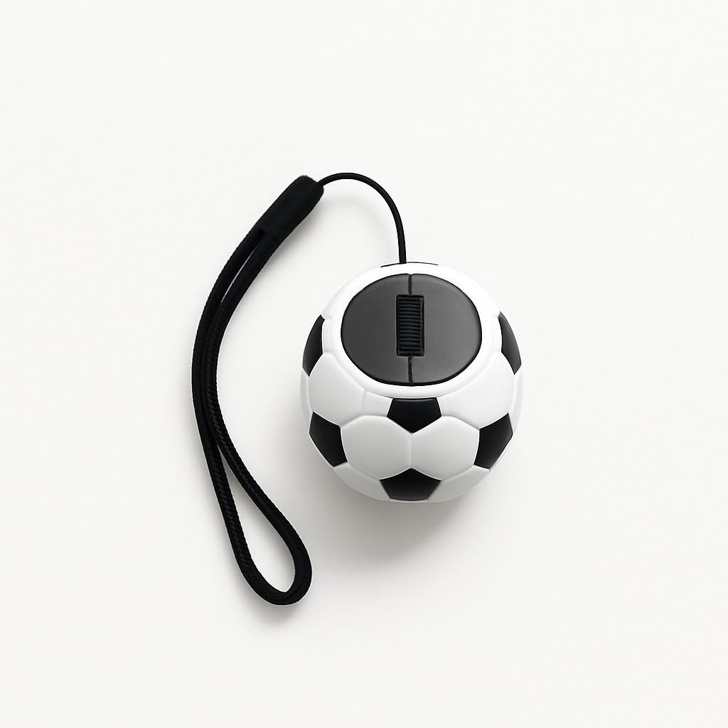 Pokie Sports Cute Wireless Mini/Portable Mouse, Bluetooth + 2.4GHz, Silent Clicks, RGB Lights, Design for All Purpose, Easy Scrolling, Smooth Gliding on Surfaces with Advanced Feet Skates (Football)