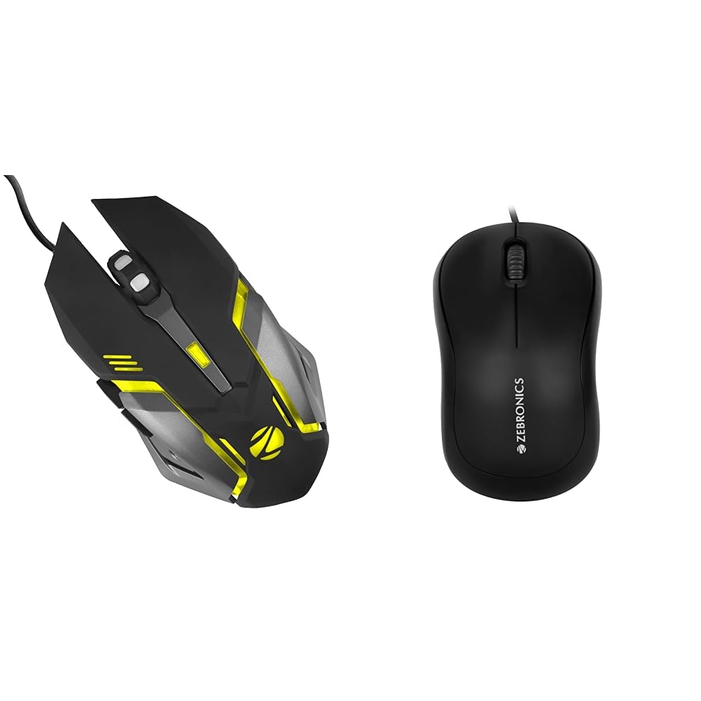 ZEBRONICS-Transformer-M with a High-Performance Gold-Plated USB Mouse: 6 Buttons, Multi-Color LED Li