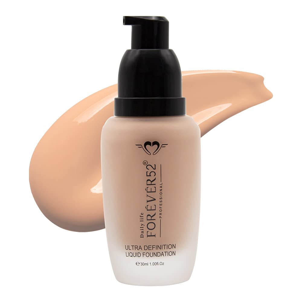 Daily Life Forever52 Ultra Definition Liquid Foundation|24-Hour Wear, Medium to High Coverage, Pore-Minimizing & Mattifying, Anti-Aging, Satin-Like Finish|Ideal for Medium Skin (Pralines Cake,30ml)