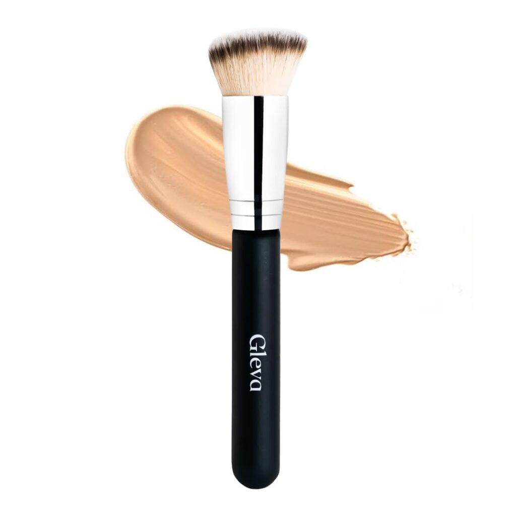Gleva Angled Foundation Makeup Brush, Contour Brush for Bronzer Liquid Foundation Cream Powder Blending Buffing, Nose Contour Brush, Cream or Flawless Powder Cosmetics Brush