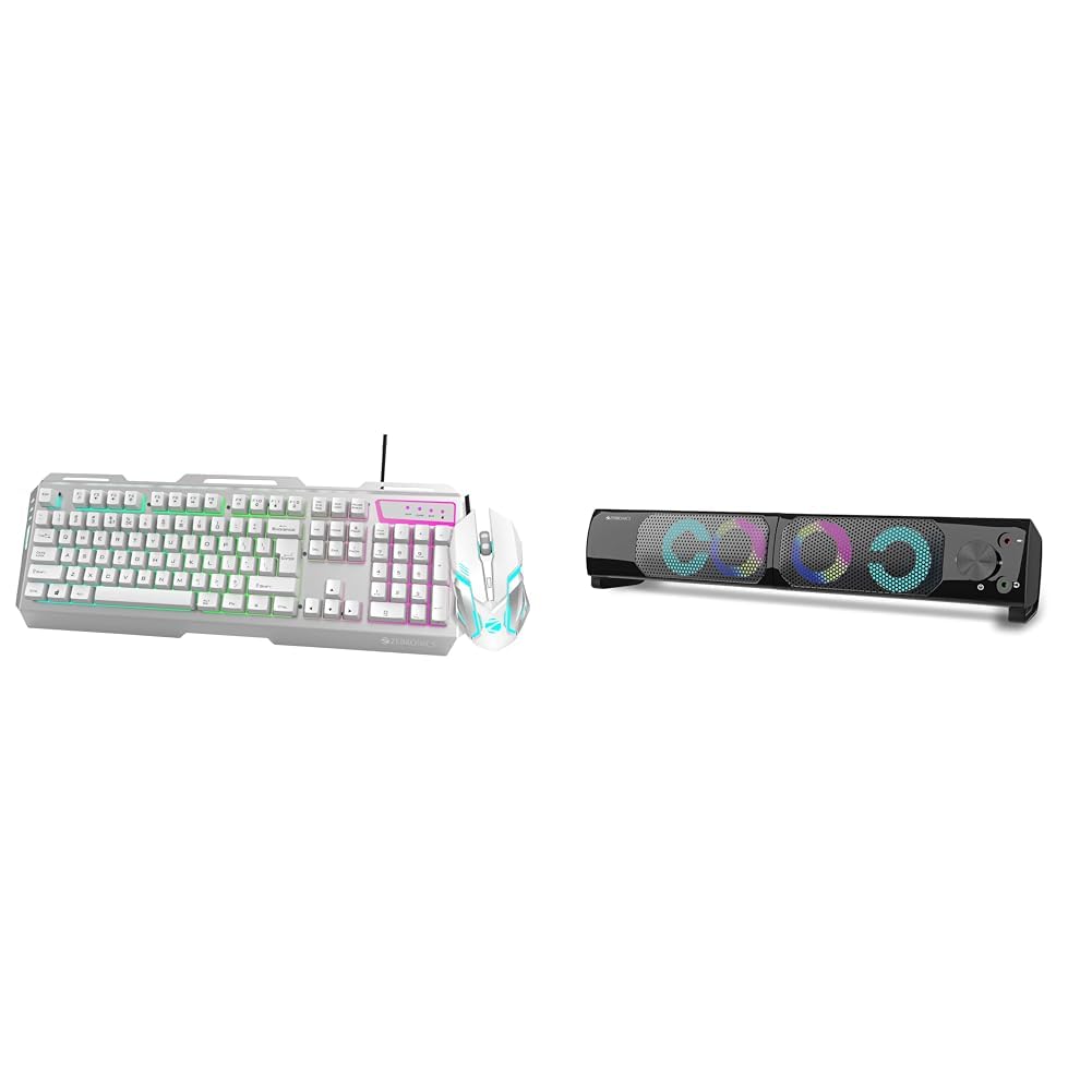 Zebronics Transformer Gaming USB Keyboard & Mouse Combo,Braided Cable,Durable Al Body,Multimedia Key
