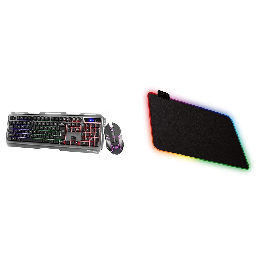 Zebronics Transformer Gaming Keyboard and Mouse Combo,Braided Cable,Durable Al Body,Multimedia Keys