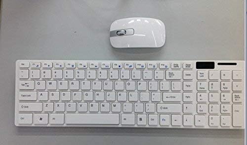 GOPINATH ECOM Wireless Keyboard Mouse Combo White Ultra Slim Ergonomic 2.4G Cordless Set with Silent Scissor Keys Adjustable DPI USB Receiver Plug & Play Compatible with Laptop Desktop Windows PC