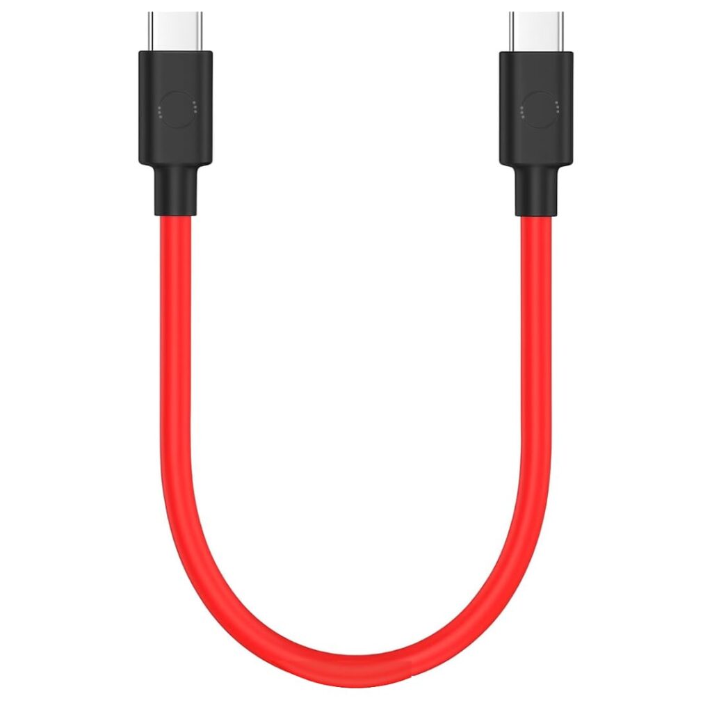 twance small 0.25 MeterType C to Type C Fast Charging 3.1A 65W 480 Mpbs Data transfer Cable I Compatible for 16+, ipod, imac,Smartphone, Tablets, Laptops, smart Activa & Other Type C Devices (Red)