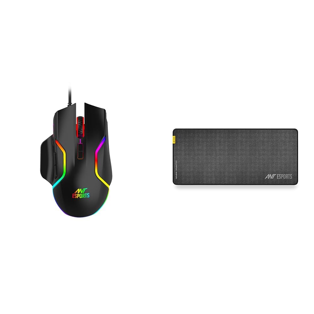 Ant Esports GM320 RGB Optical Wired Gaming Mouse | 8 Programmable Buttons | 12800 DPI I Ergonomic De
