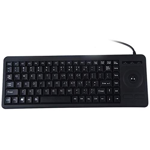 QGT Computer Keyboard DS-8900 PS / 2 Interface Prevent Water Splashing Laser Engraving Character One-piece Wired Trackball Keyboard, Length: 1.5m