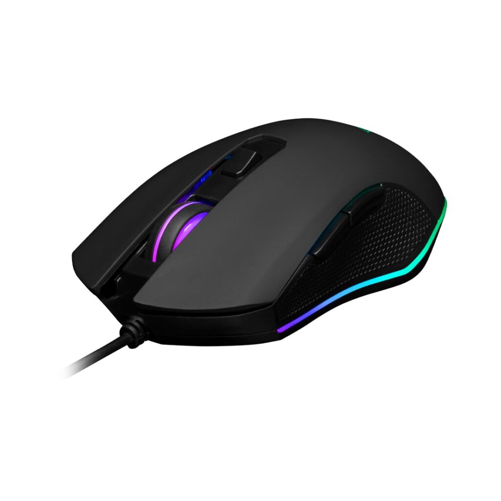GAMDIAS RGB Wired Gaming Mouse | Aura GS2 | 6 Multi-Function Keys | Advance Ergonomic Design for Better Grip and Travel | Multi-Colour Lighting | 1.5m USB A Cable
