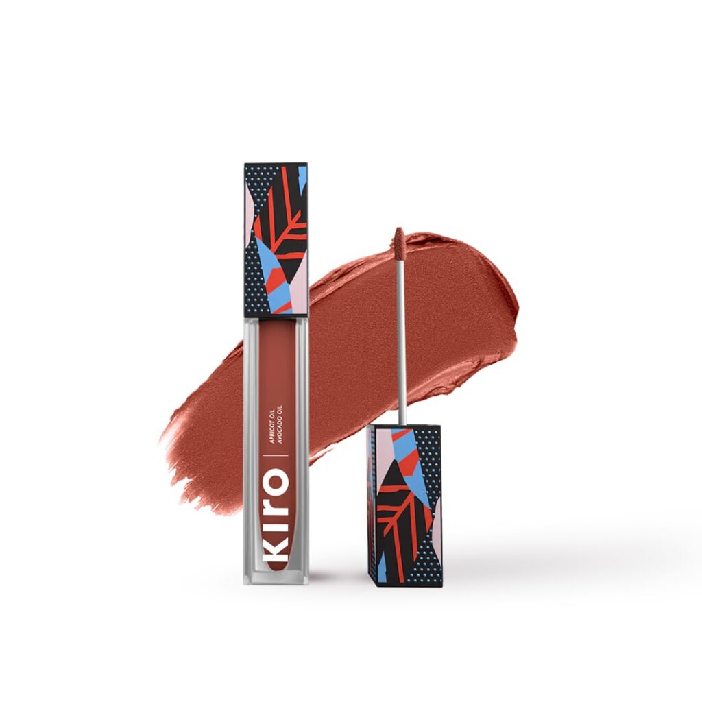 Kiro Airy Matte Liquid Lipstick Nutmeg Nude | Chocolate Brown | Transferproof I Waterproof lipstick Long Lasting I Apricot & Avocado Oil | 100% Vegan | 5ml | No Parabens, No Toxins