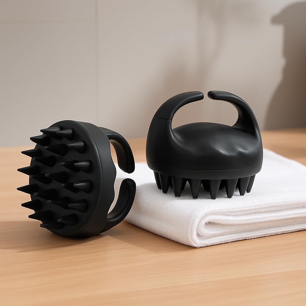 Scalp Massager Brush for Hair Growth & Dandruff Removal | Silicone Head Massager Comb for Men & Women | Hair Oil Applicator, Exfoliating Shampoo Brush, Scalp Scrubber & Hair Care Tool