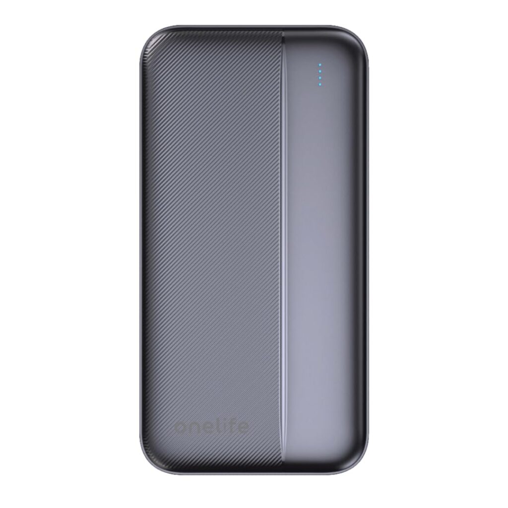 One Life 20000 mAh 12W Fast Charging Power Bank | 2 USB Output | Type C Input| Ultra Slim Lithium Polymer Power Bank for iPhone Android Mobiles & Tablets Black
