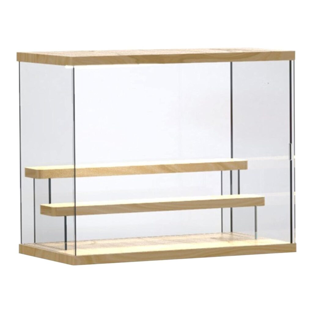 CALANDIS™ Dustproof Acrylic Display Rack with Lights Perfume Desserts Dolls Storage 3 Step | TV, Movie & Video Games | Action Figures
