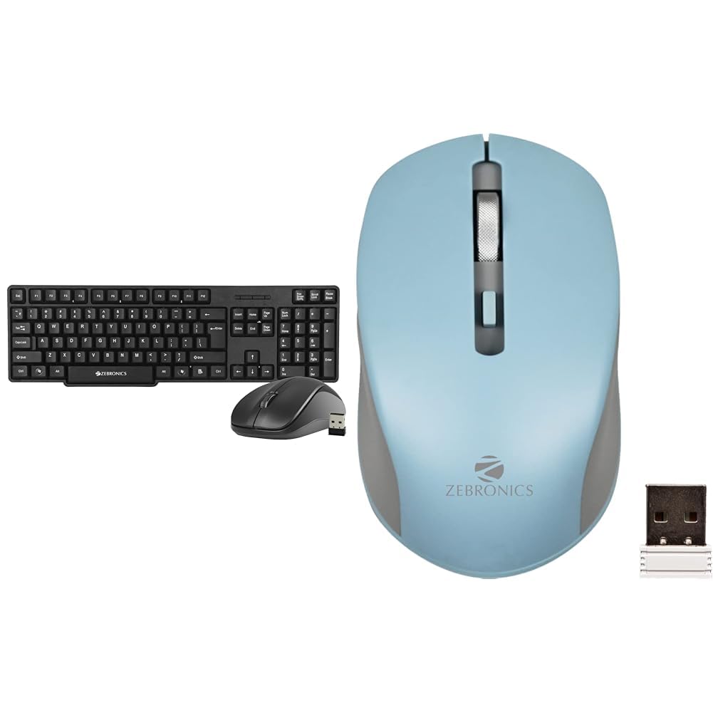 Zebronics Zeb-Companion 107 USB Wireless Keyboard and Mouse Set with Nano Receiver (Black)