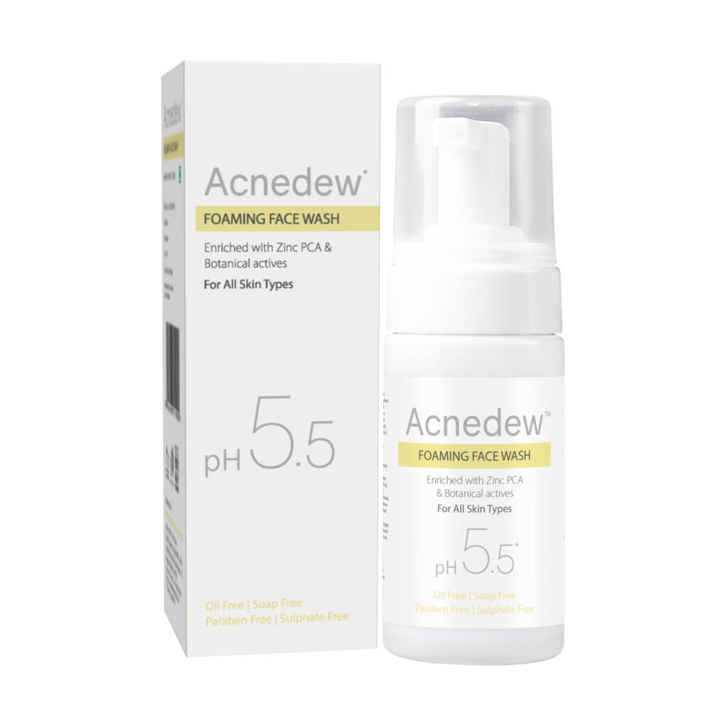 Acnedew Anti Acne & Anti Pimple Foaming Face Wash | With Salicylic Acid 1.2%, Mint, Neem & Tea Tree Oil | Oil free | Sulphate free | Paraben free | Soap free - Pack of 1 (100 ml)