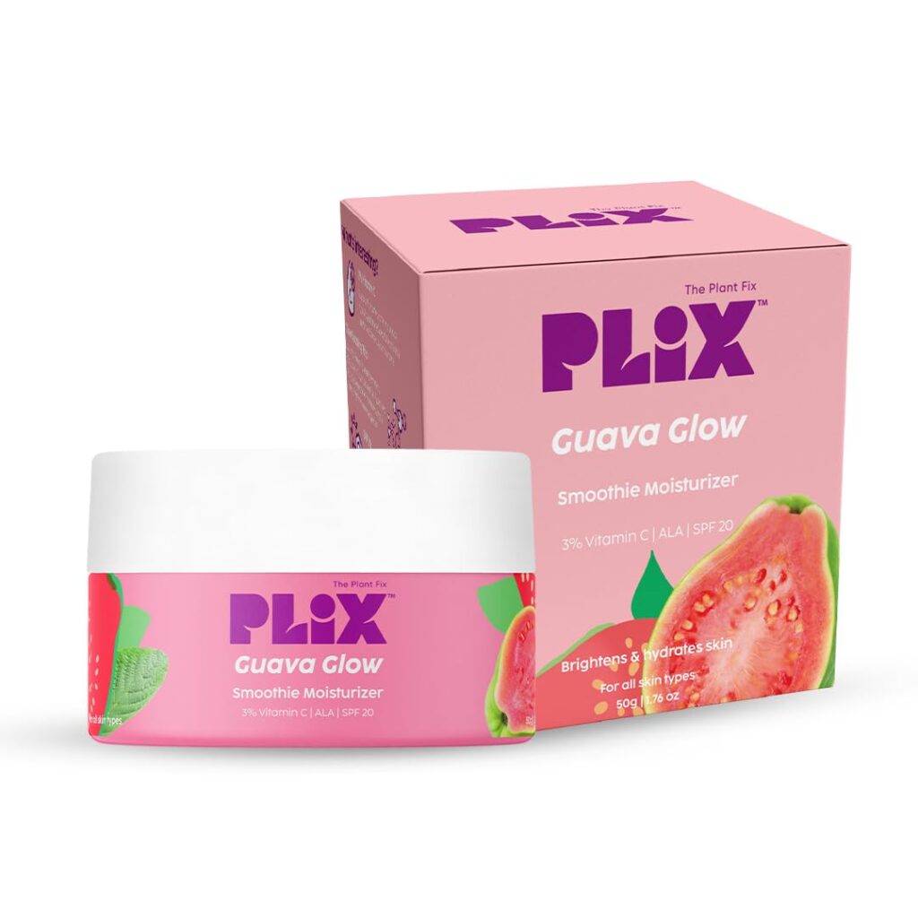 The Plant Fix Plix Guava Glow Smoothie Moisturizer For Brighter Skin (50G) | With Vitamin C & Ala | Face Cream For Even-Tone Skin, Promotes Hydration | For Men & Women