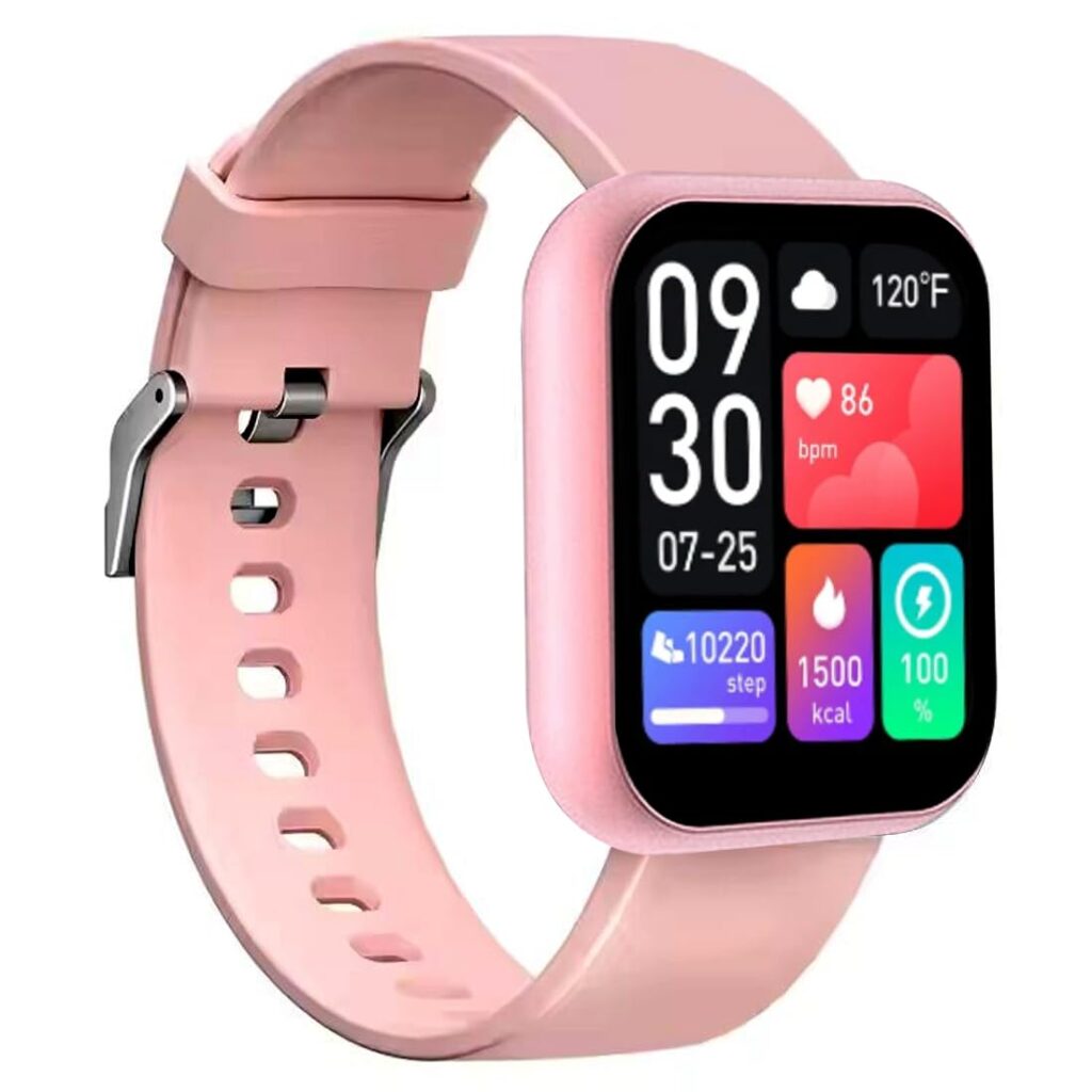 Bouncefit M I D116 Fitness Band Smart Watch for Men, Women, Boys, Girls, Kids – Single Touch Interface, Water Resistant, Workout Modes,Quick Charge Sports Smartwatch – Pink I