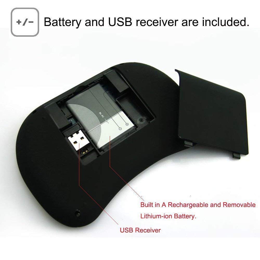 DITCAFOS Mini Wireless Keyboard and Mouse(Touchpad) with Smart Function for Smart Tv, Android Tv Box, Android & iOS Devices (Black)