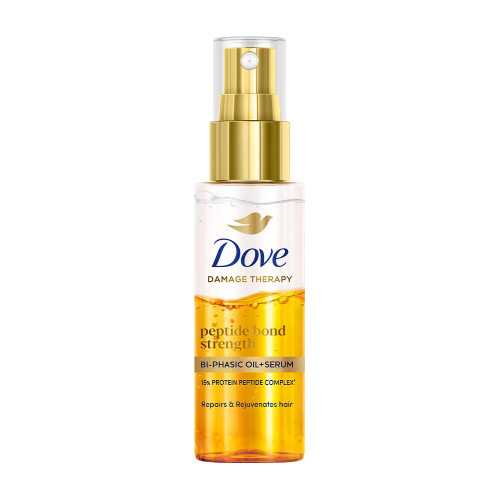 Dove Peptide Bond Strength Bi-Phasic Oil+Serum|12 % PROTEIN PEPTIDE Complex| Extremly lightweight |Reconstructs Broken Bonds to repairs & Rejuvenate hair from within