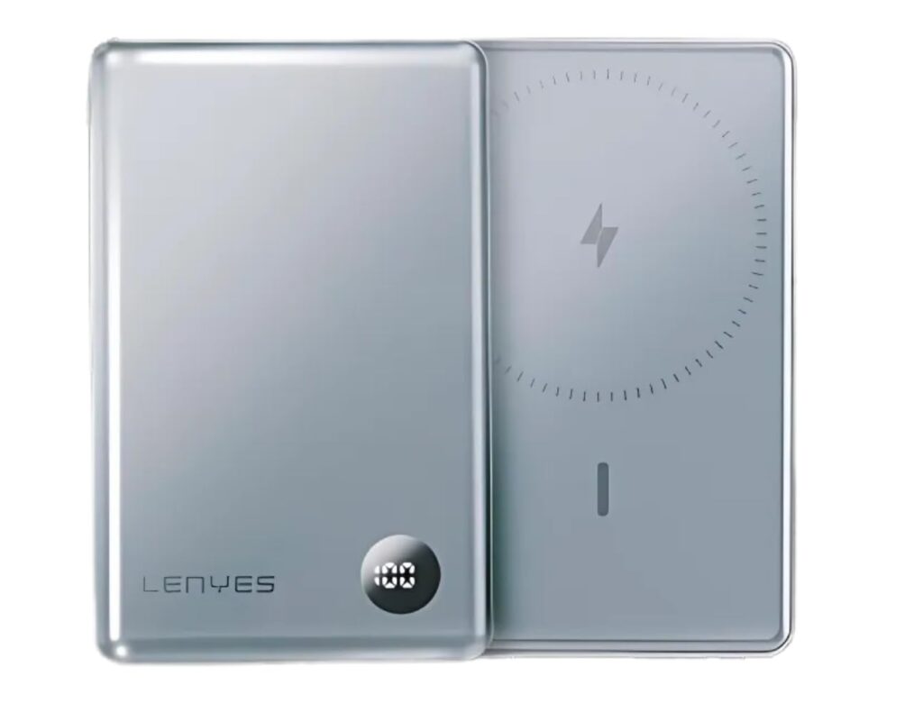 Lenyes PW137D Wireless Charging 10000 mAh Power Bank, 20W Type-C/15W Wireless Output, Compatible with iPhone 16/15/14/13/12/11/X/XR & Other Wireless Enabled Devices, Magnetic Ring for Android Phones