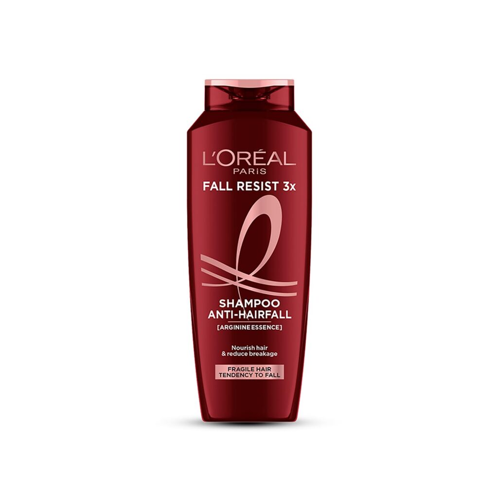 L'Oreal Paris Anti-Hair Fall Shampoo, Reinforcing & Nourishing for Hair Growth, For Thinning & Hair Loss, With Arginine Essence and Salicylic Acid, Fall Resist 3X, 180 ml