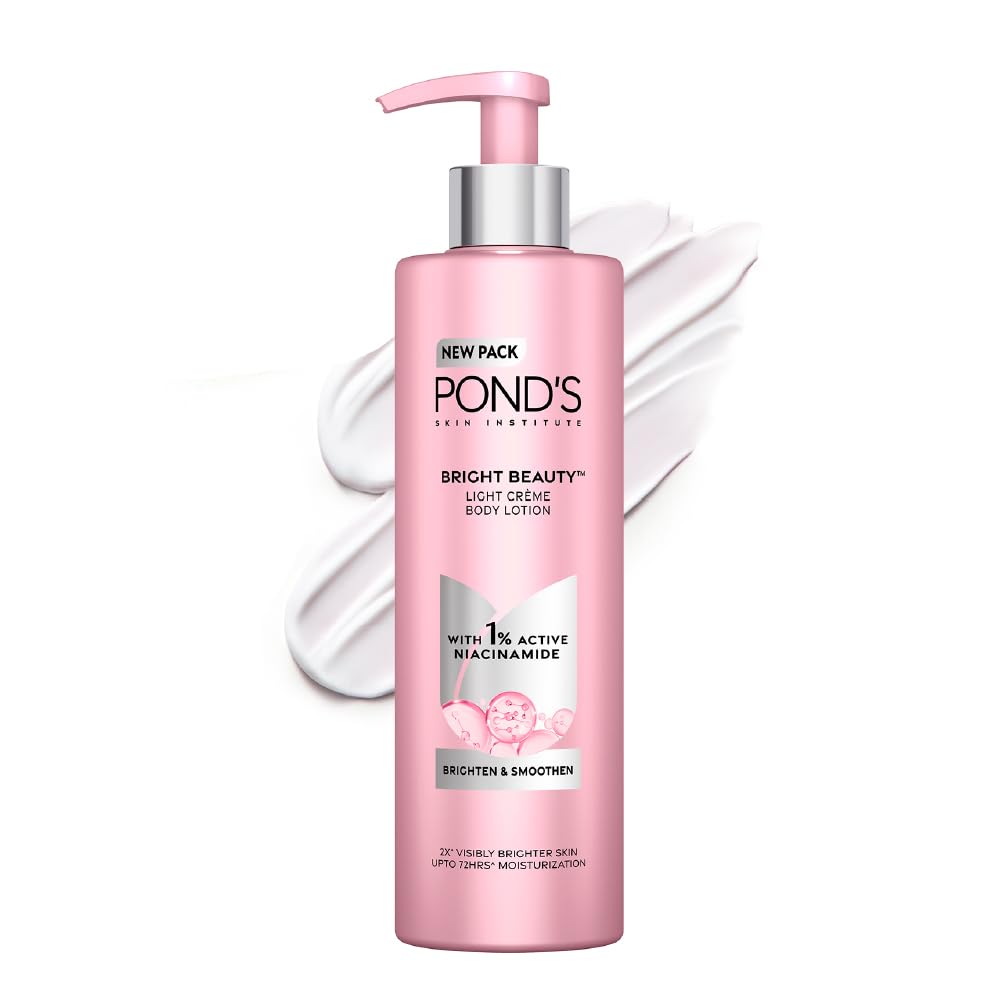 POND'S Bright Beauty Light Crème moisturizing Body Lotion With 1% Niacinamide For Smooth & Bright Skin, for All skin Types,600ml