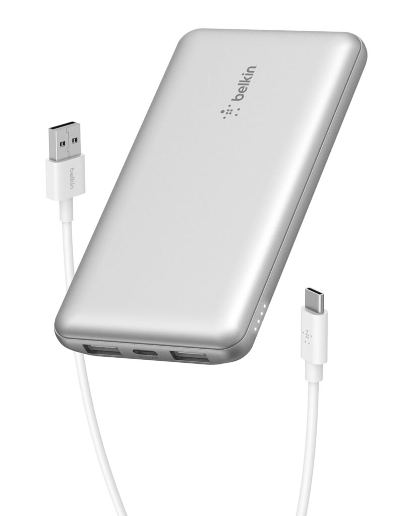 Belkin 10000 mAh Power Bank | Super Fast Charging | USB-C PD Port | 15W Charging for iPhone Series (16, 16 Pro Max), Samsung Galaxy, Google Pixel & More | 2 Years Warranty | Silver