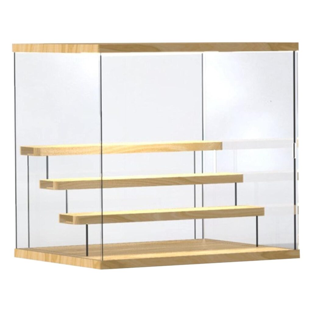 LOOM TREE® Dustproof Acrylic Display Rack with Lights Perfume Desserts Dolls Storage 4 Step | Action Figures | Tv, Movie & Video Games