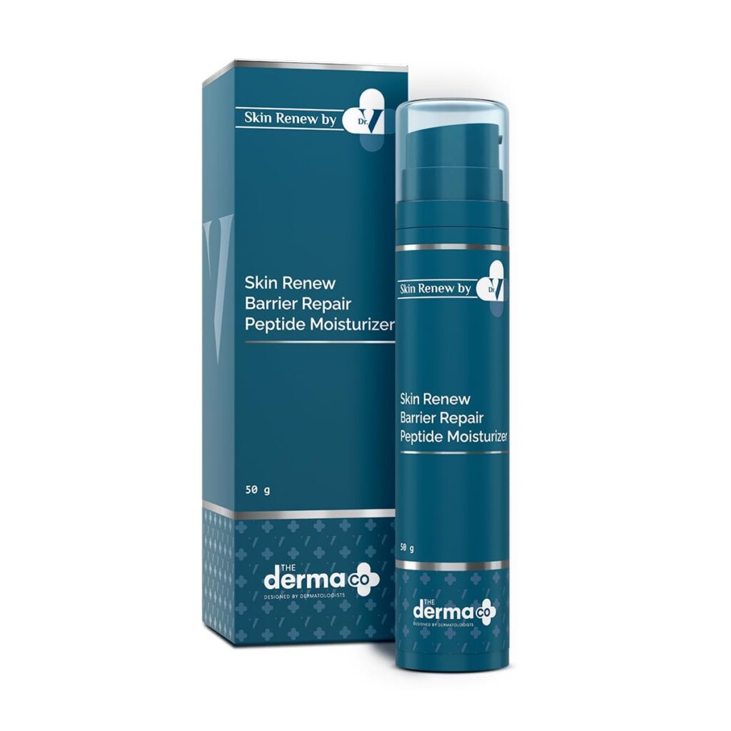 The Derma Co. x Dr.V Barrier Repair Peptide Moisturizer - 50ml | Repairs & Strengthens Skin | Vitamin C | Aids Regeneration | Deeply Moisturizes