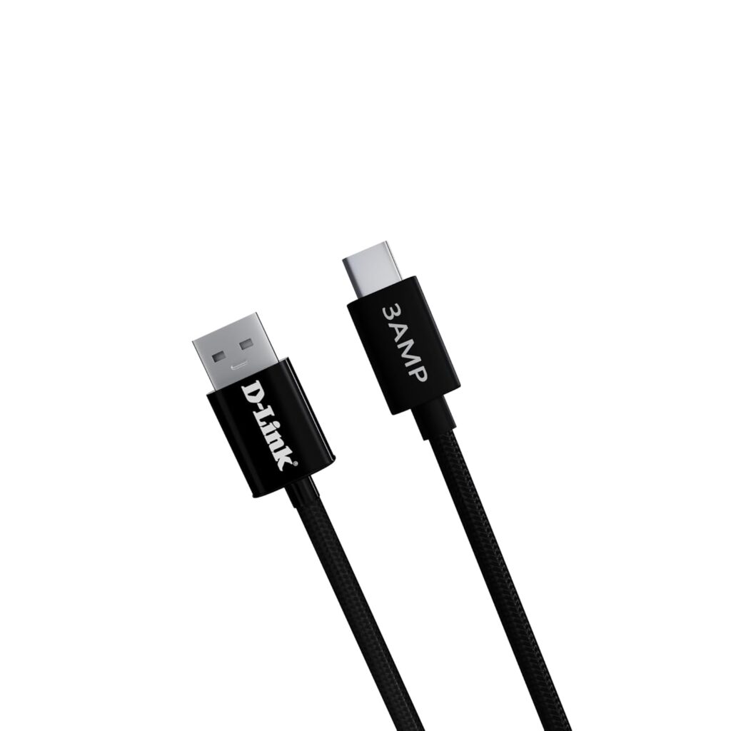 D-Link DPA-FC302 || 65W Fast Charging Type-A to Type-C Cable | 1.5m Nylon Braided | 3.0A Current | Metal Connector | Universal Compatibility for Smartphones, Tablets & Power Banks