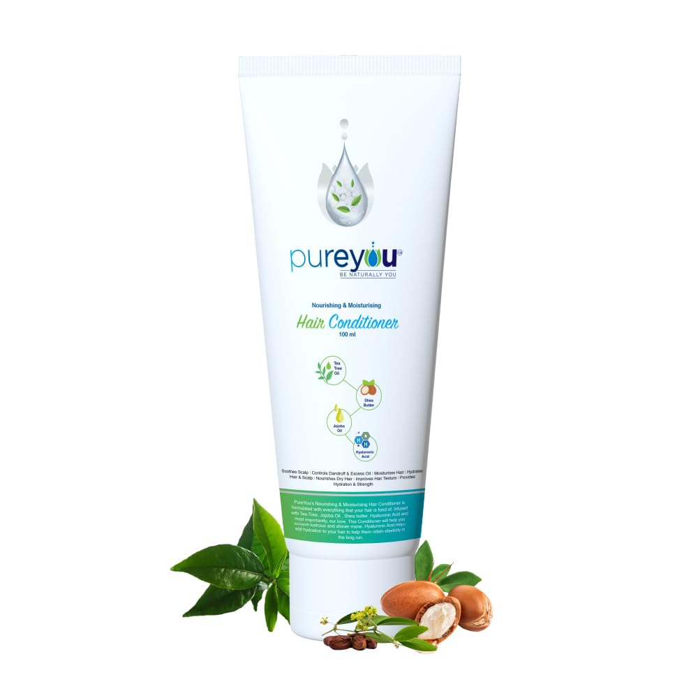 PureYou Hair Conditioner Tea Tree Oil, Hyaluronic Acid, Shea Butter, Jojoba & Coconut Oil | Deep Nourishment for Frizzy, Dry Hair