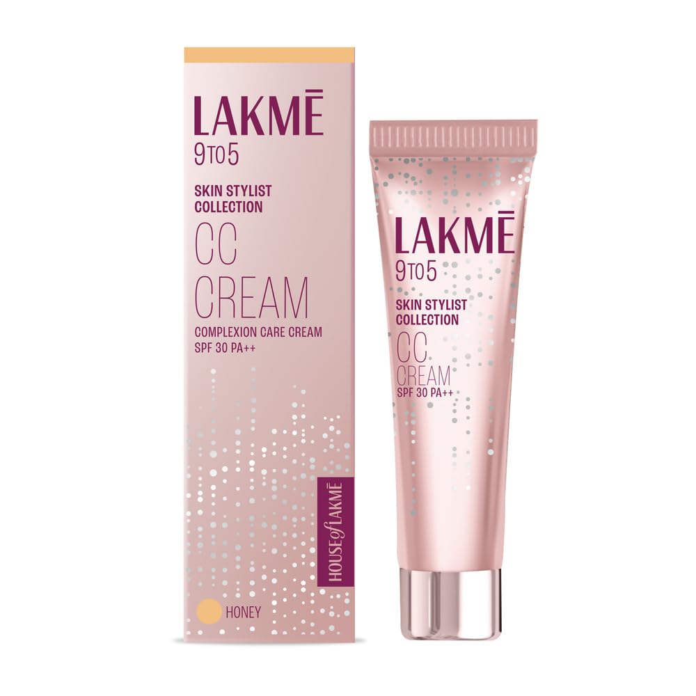 LAKMÉ Cc Cream With Spf30 Pa++ - Honey |Enriched With 3% Niacinamide | Conceals Dark Spots| Brightens Skin |Lightweight Moisturizer + Foundation |30 G