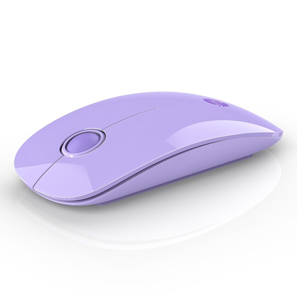 RAPIQUE Wireless Bluetooth Mouse, Purple, 1600 DPI, Long Battery Life, Dual Connectivity, Quiet Click, High-Precision Optical Tracking, Versatile Compatibility