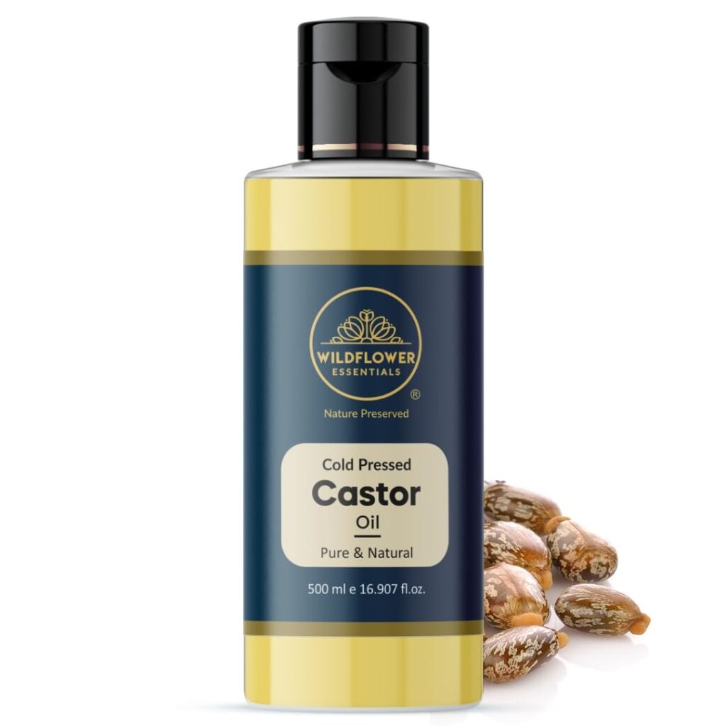 Wildflower Essentials Castor Oil Cold Pressed For Hair Growth, Beard Growth, Eyebrow growth, Organic, Skin, Dandruff, Pure, Natural 500ml