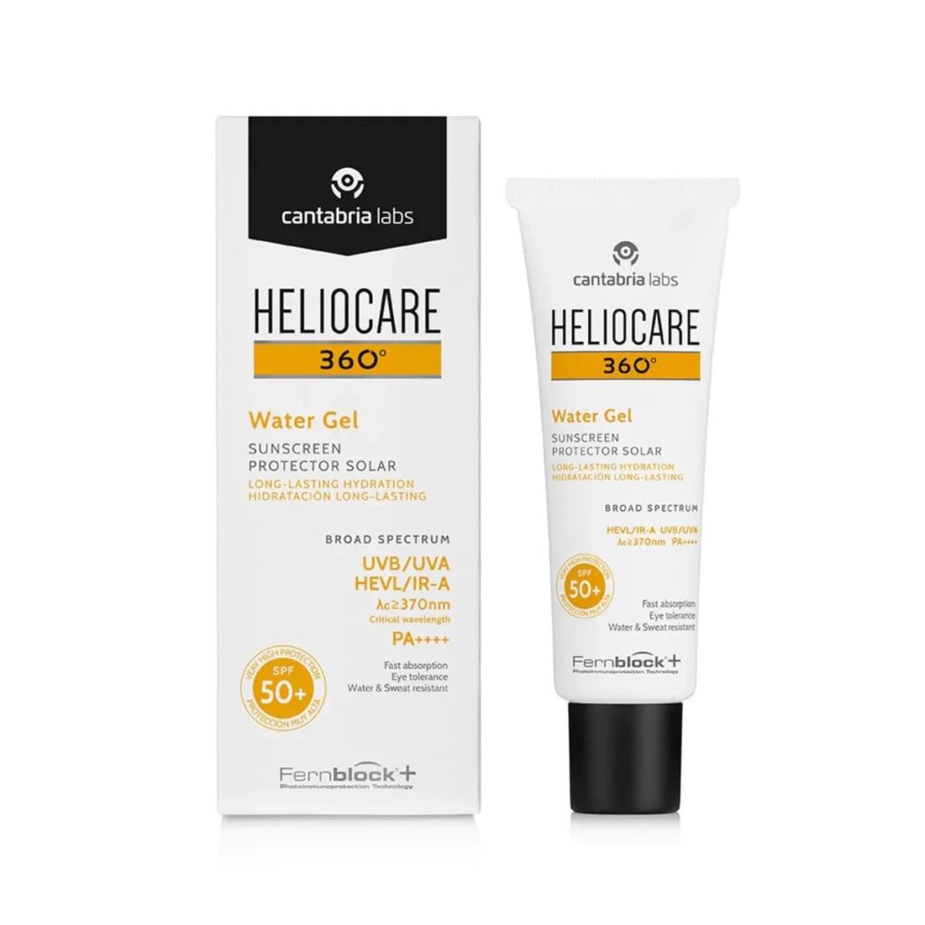 Heliocare 360º Water Gel SPF 50+ PA++++ Sunscreen | Ultra-Light, Hydrating Sunscreen for Dry & Dehydrated Skin | Hyaluronic Acid | Water & Sweat Resistant | No White Cast | 50ml