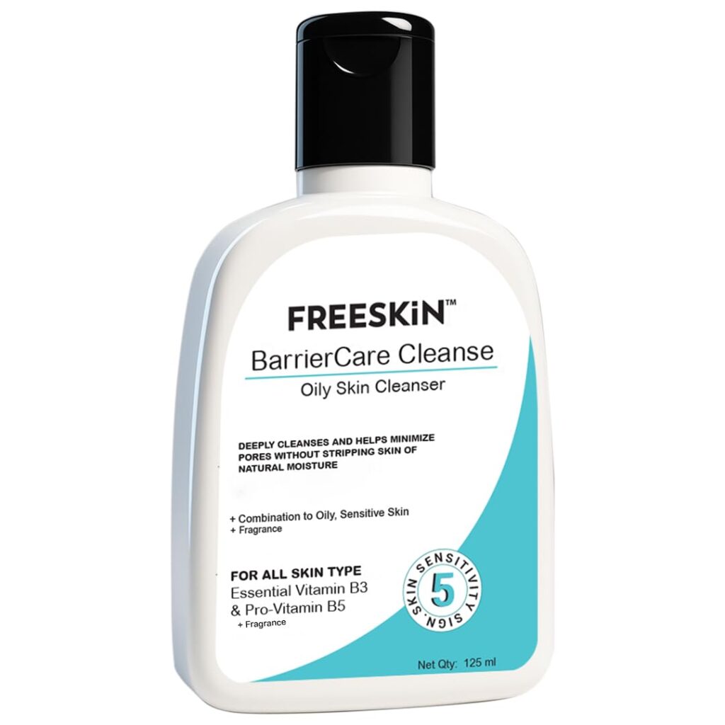 Freeskin BarrierCare Cleanse Oily Skin Cleanser | Deeply Cleanses & Minimizes Pores | Vitamin B3 & Pro-Vitamin B5 | For Oily, Combination & Sensitive Skin | 125ml