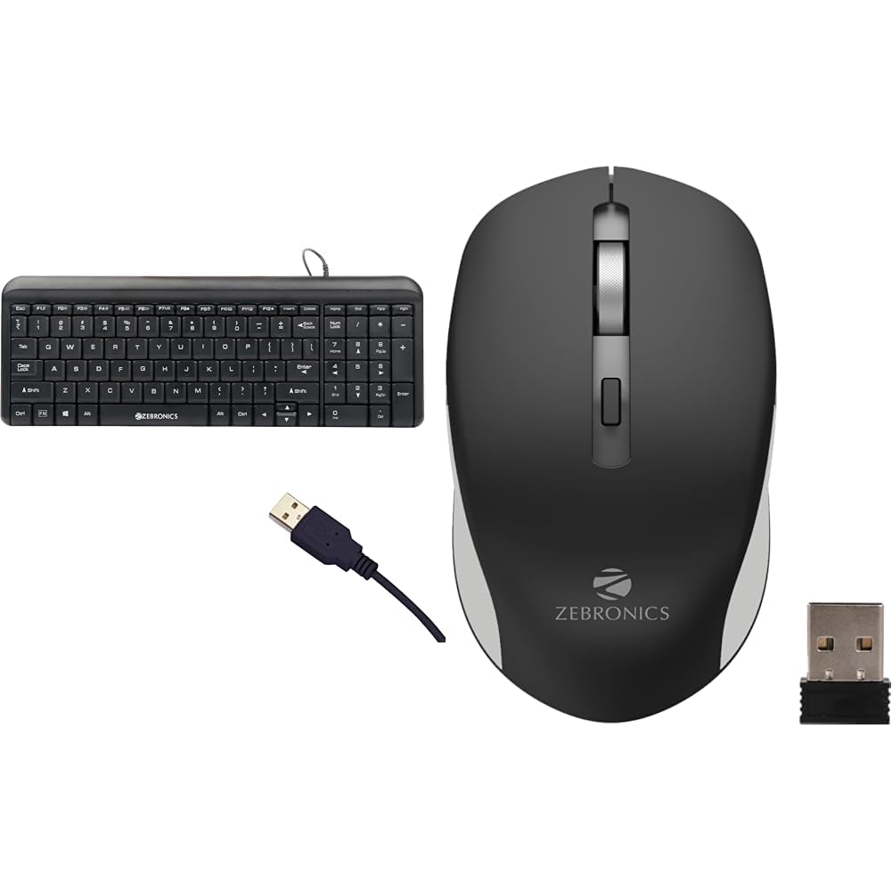 ZEBRONICS Zeb-Glide USB Wired Multimedia Keyboard for PC/Laptop with Rupee Symbol Key, Plug & Play,