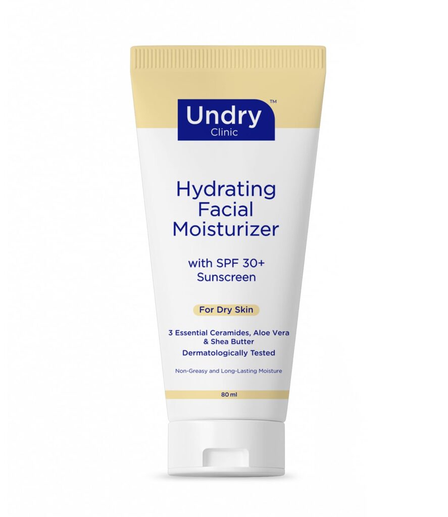 Undry Facial Moisturizer for Dry Skin (80ml) Moisturizer for Face with Sunscreen SPF30 Face Moisturizer for Men Face Moisturizer for Women; Face Cream for Women Face Cream for Men for Lasting Moisture