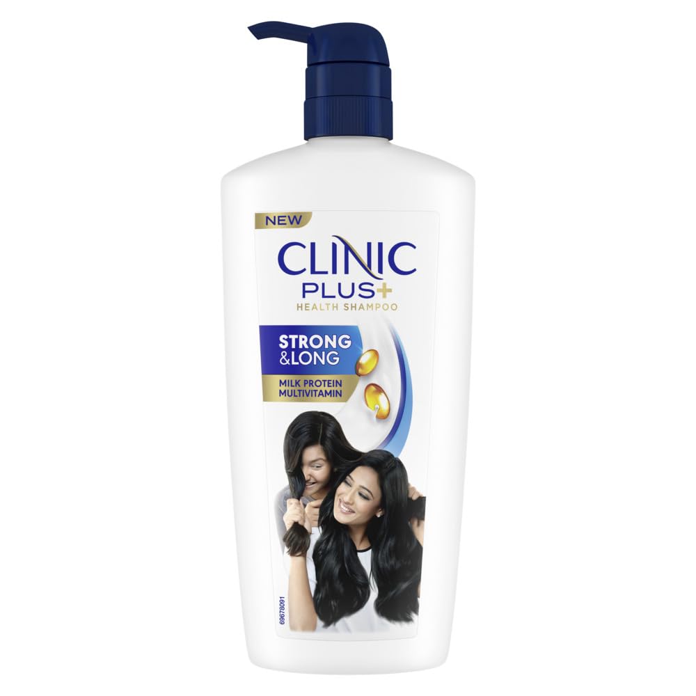 Clinic Plus Strong & Long Shampoo 650 ml, With Milk Proteins & Multivitamins for Healthy and Long Hair - Strengthening Shampoo for Hair Growth